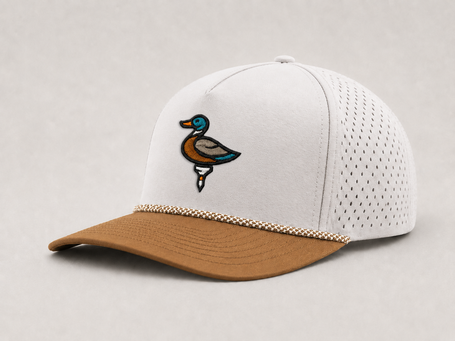 The Sandbar - White & Camel Roped Performance Hat